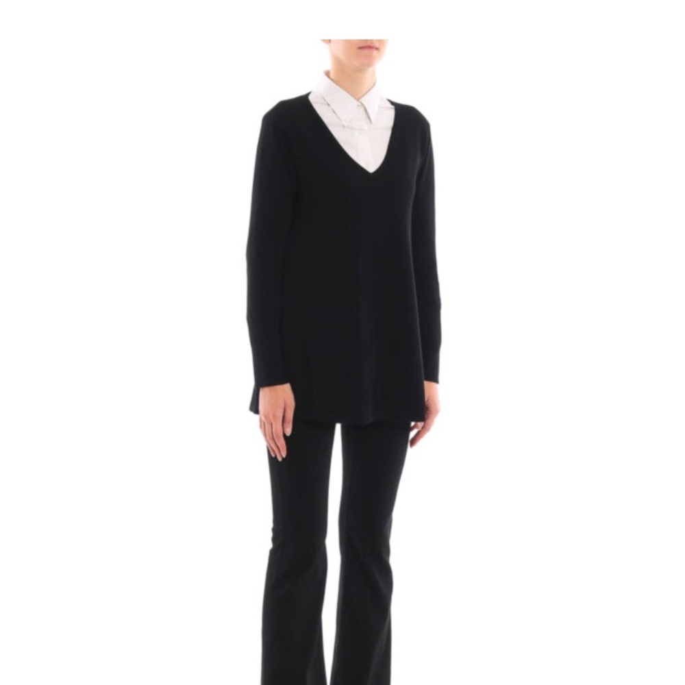 Max Mara weekend NWT BLACK V NECK VENOSA SWEATER career classy work M